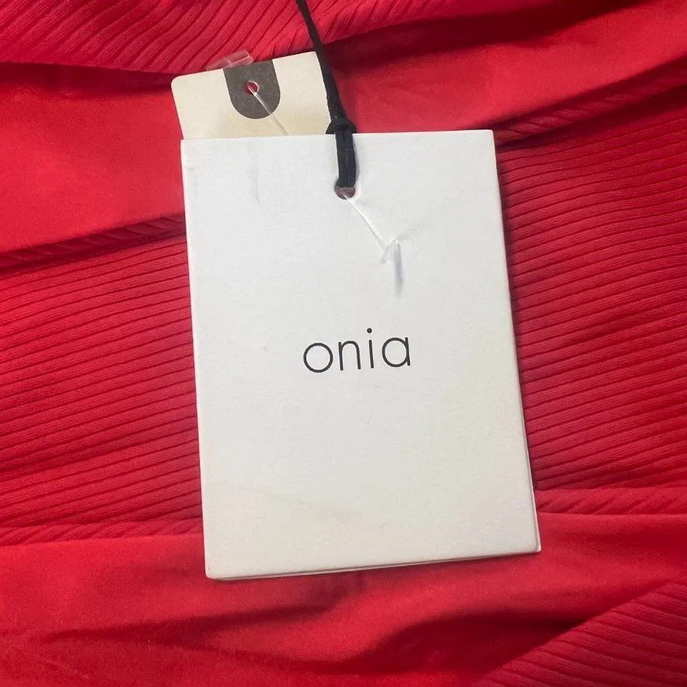 Anthropologie Onia Nicole Ribbed One-Piece Swimsuit Red‎ Rock Medium NWT
